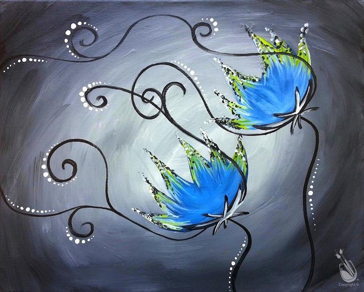Blue Blossoms at night