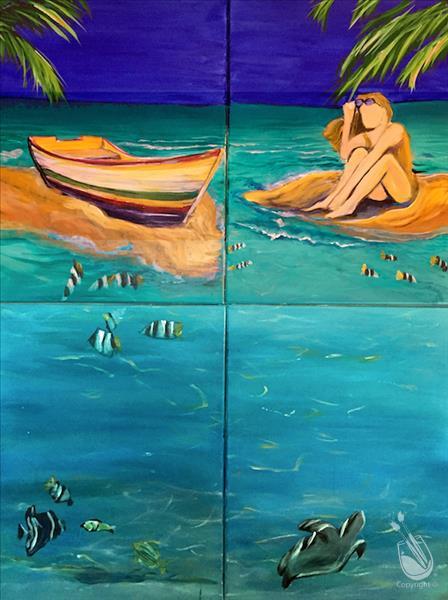 Family Fun! At the Sand Bar - Choose one canvas!