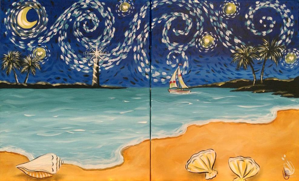 How to Paint Starry Beach Set