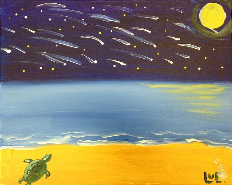 How to Paint Meteor Shower over the Water KIDS CLASS