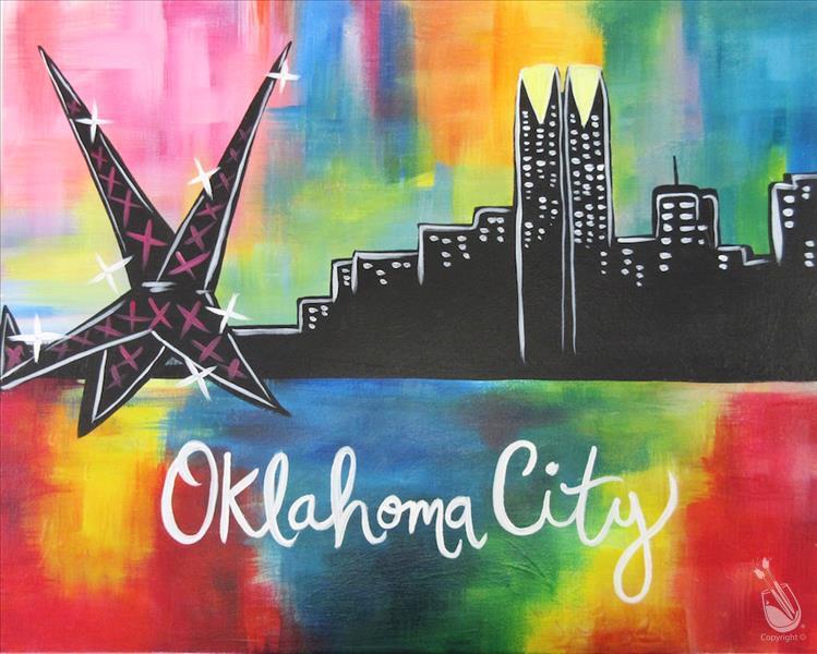 OKC Skyline with Scissortail Flycatcher