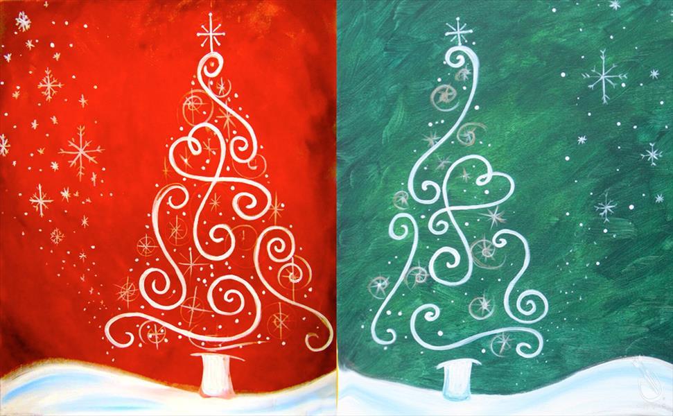 Colorful Christmas Trees - Set