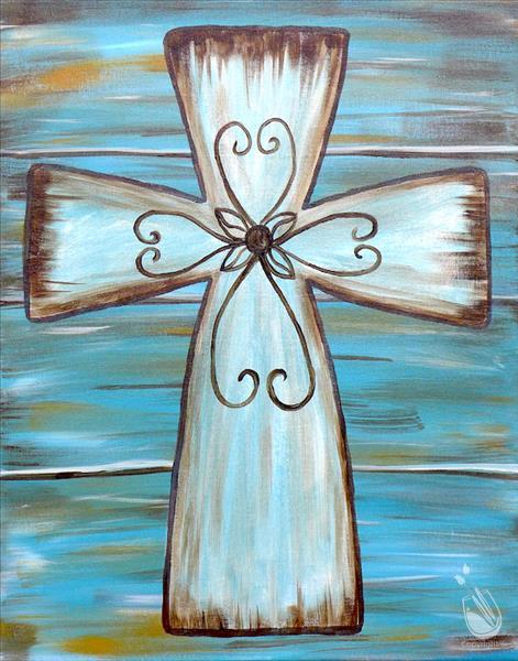 *ADD DIY CANDLE* Vintage Turquoise Cross