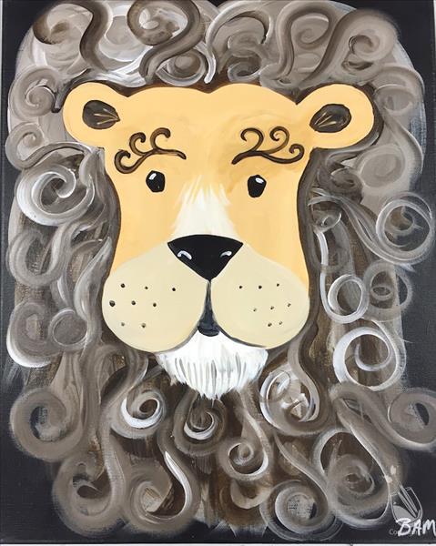 AGES 7+ Lambert the Lion on 12"x12" Canvas