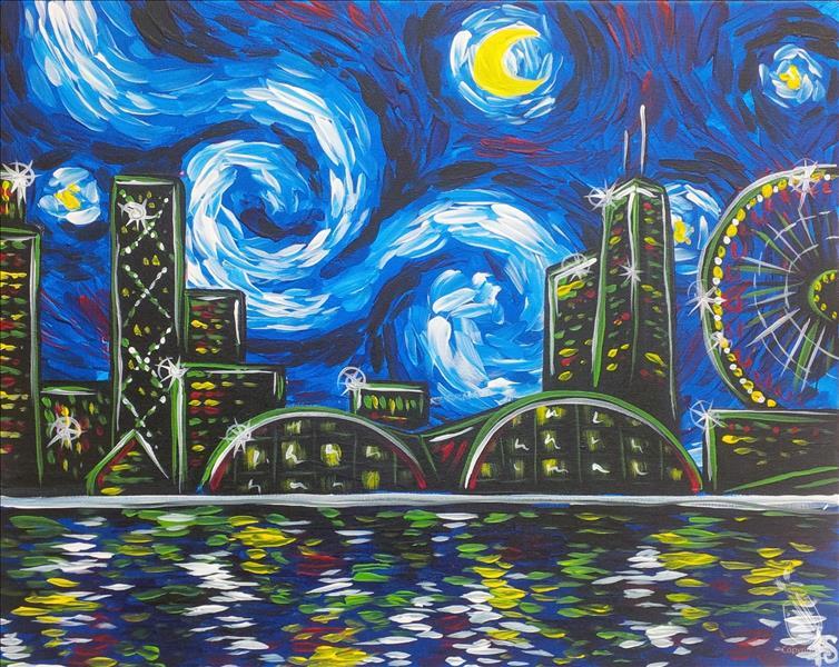 Starry Night Over Chicago Navy Pier