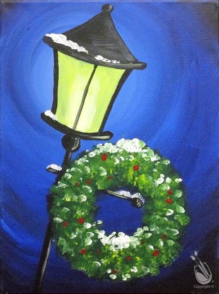 Glowing Lantern with Wreath