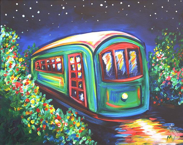 "Late Night Streetcar Ride" add lights & a candle