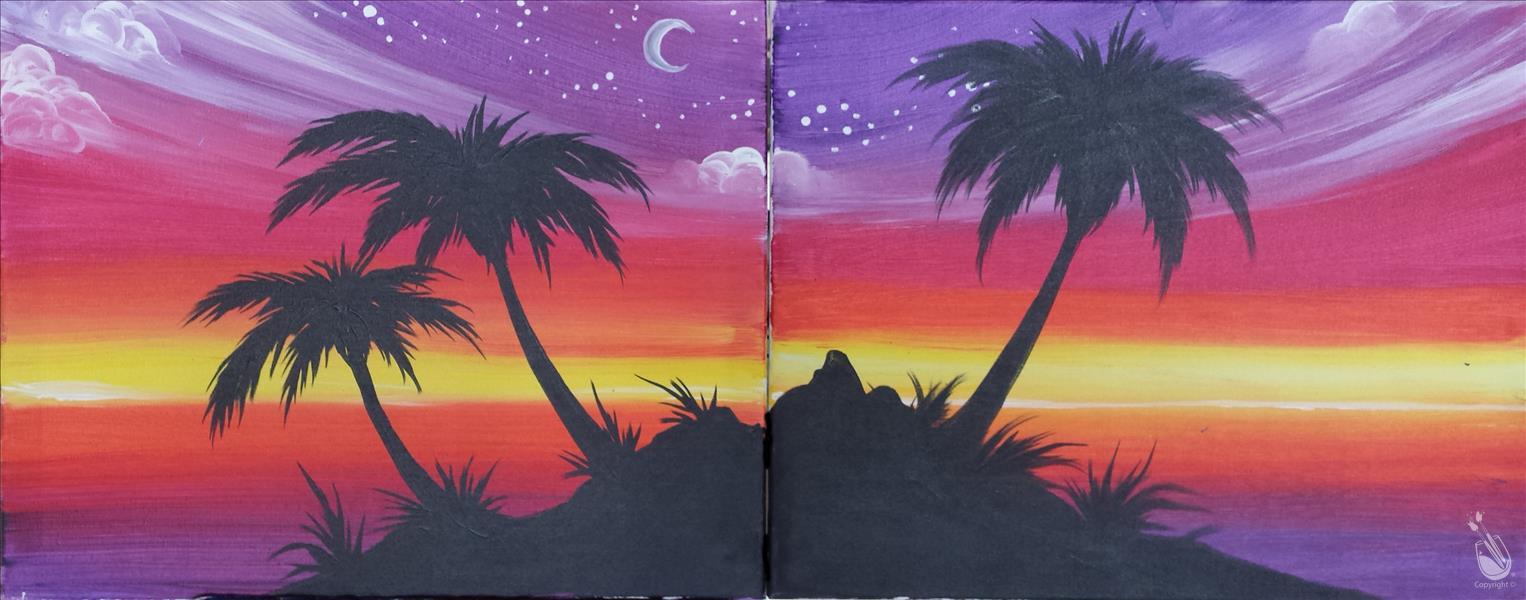How to Paint Sunset in Paradise - Single or Set