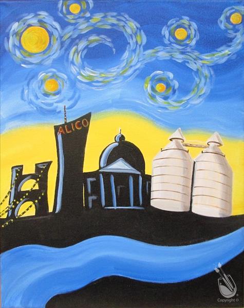 Whimsical Starry Night Over Waco (Public)