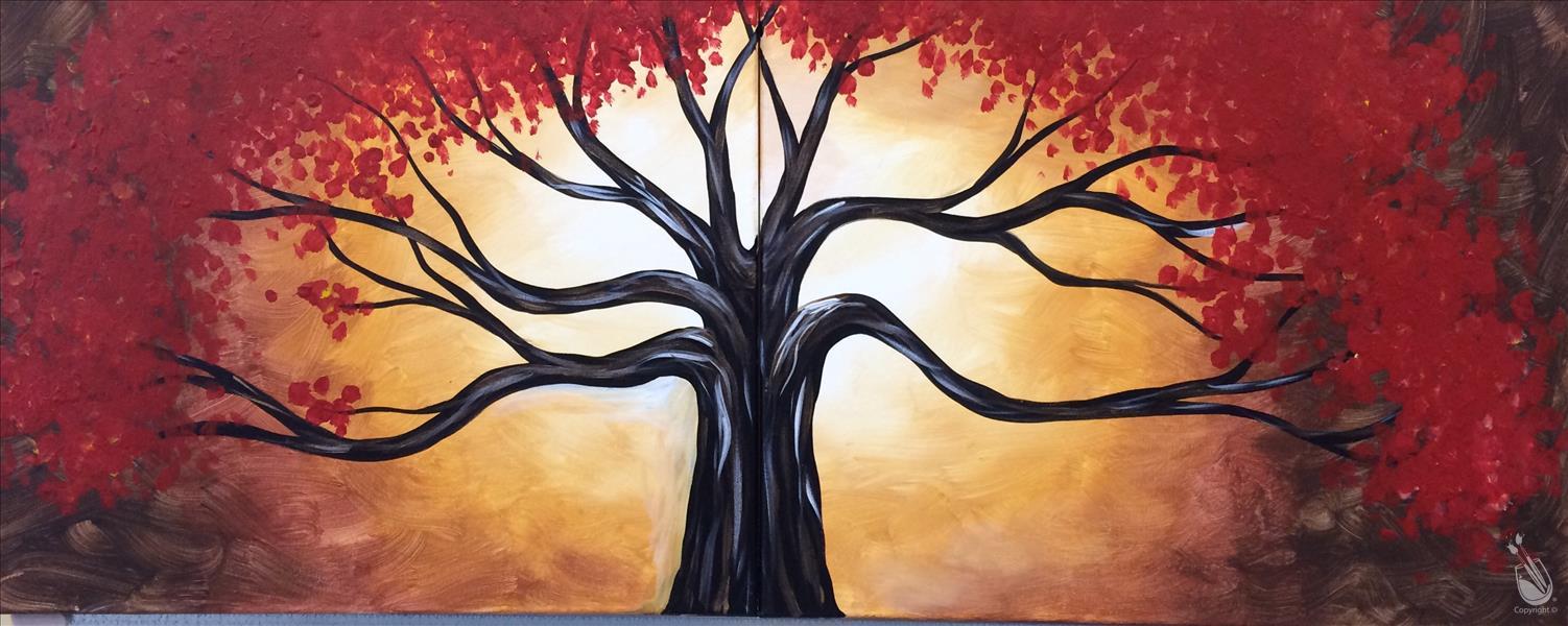 Afternoon Paint&Sip Date | Red Blossom Tree
