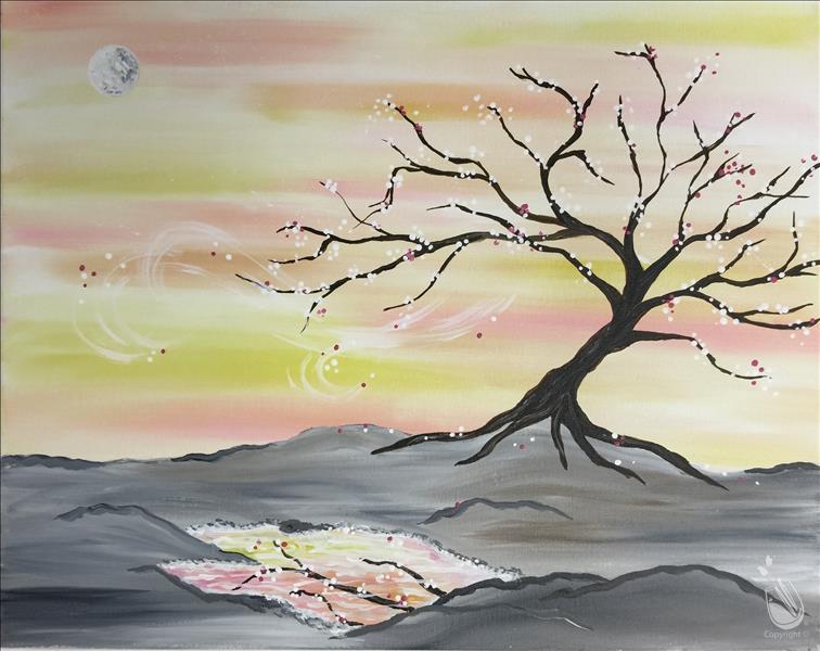 Moonrise Cherry Blossoms