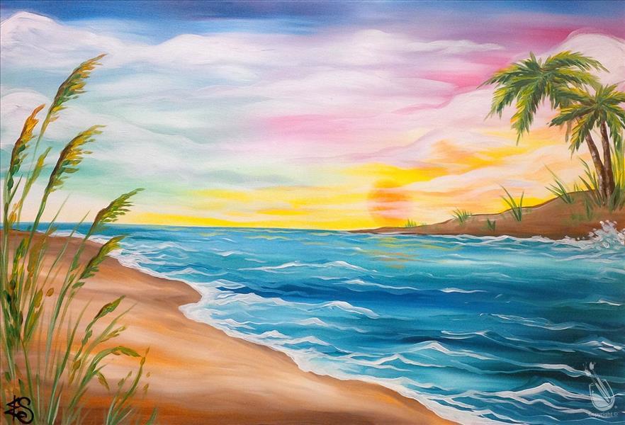 Beautiful Beach (36"x24" Canvas)
