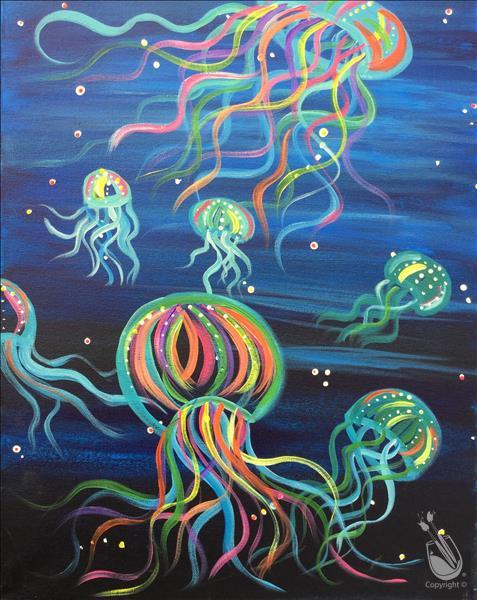 How to Paint Glowing Colorful Jelly Fish