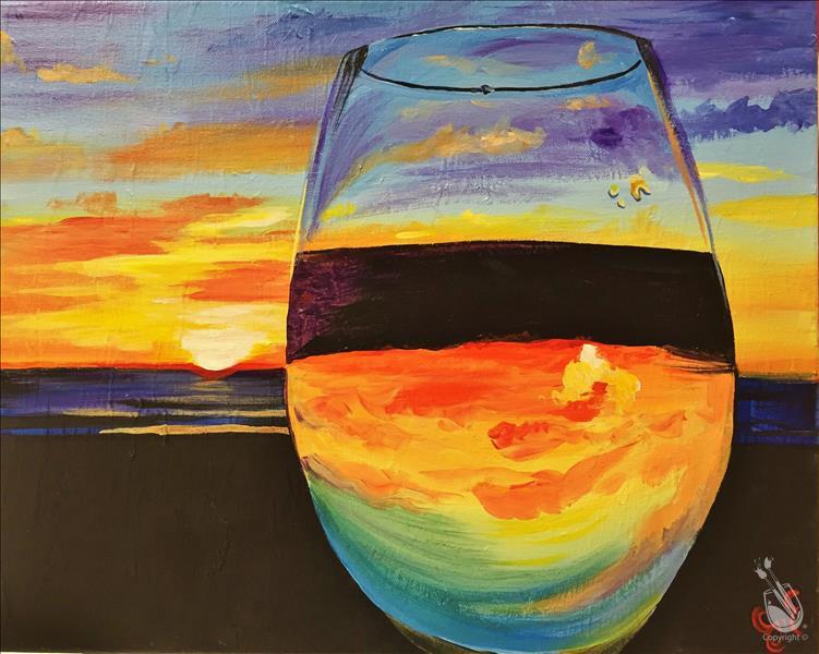 Online Painting Class - Autumn Wine Barrel (Virtual Paint Night at Home)