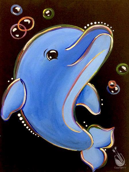 Family Day - Neon Dolphin - Add a Candle!