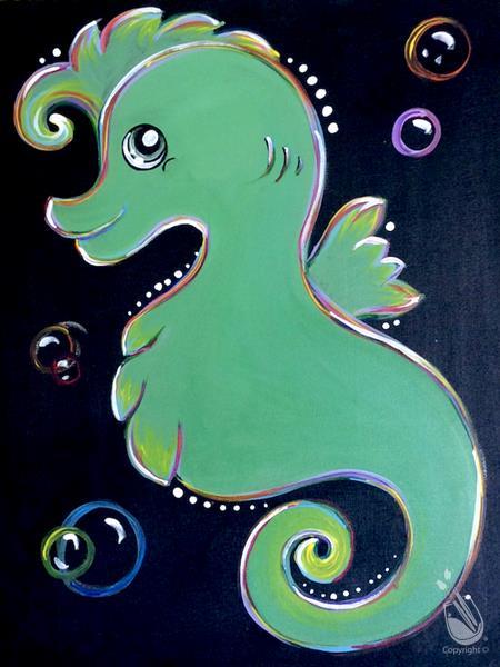 How to Paint FAMILY FUN Neon Seahorse