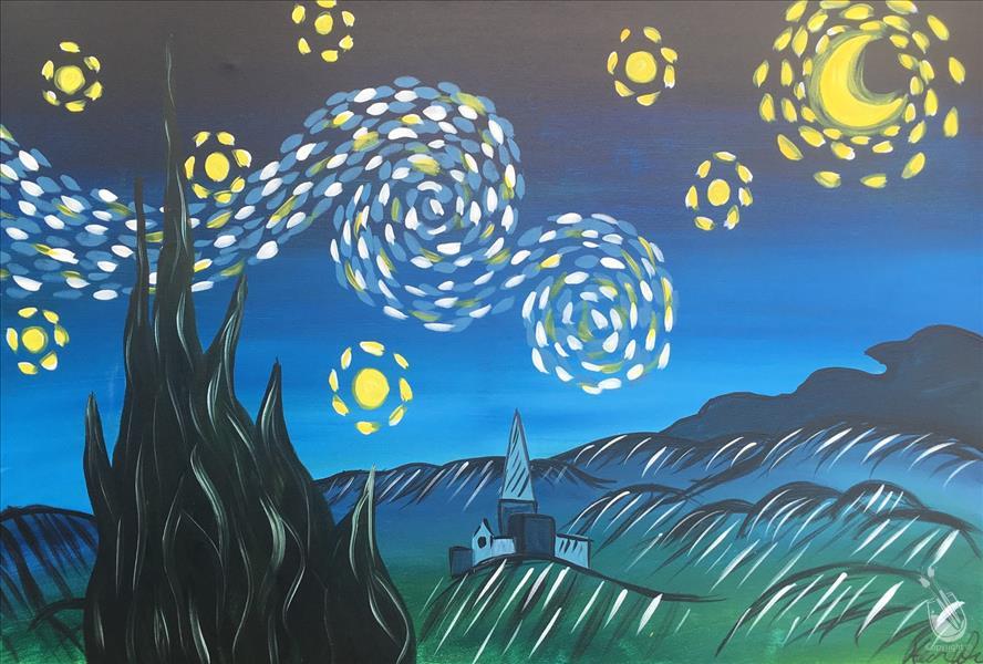 Van Gogh Starry Night (36"x24" Canvas)