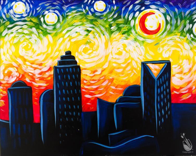 Rainbow Starry Night over Charlotte
