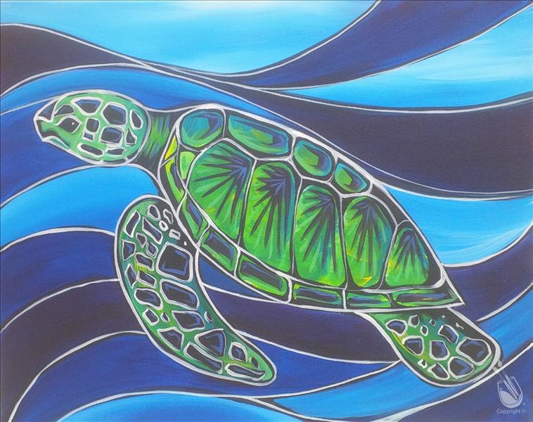 DOUBLE PAINT POINTS! Stained Glass Sea Turtle