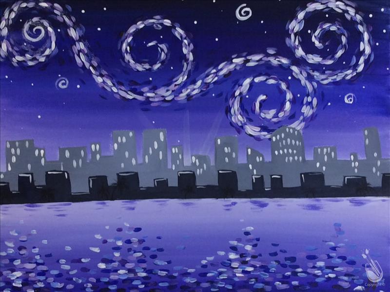 Starry Sunrise Over Jax Tuesday, December 13, 2016 Painting with a