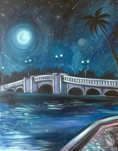 Coffee Pot Bridge at Night- SIP AND PAINT