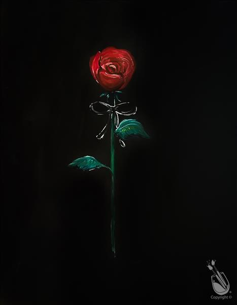Black Ribbon Rose