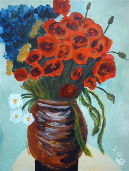 *Mimosa Morning* Van Gogh's Poppies & Daffodils