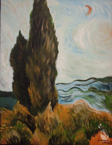 Van Gogh's Two Cypress Trees