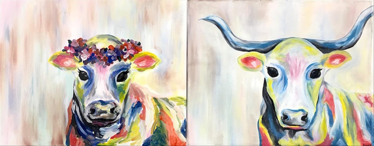 *Couples or Paint One* Colorful Cow
