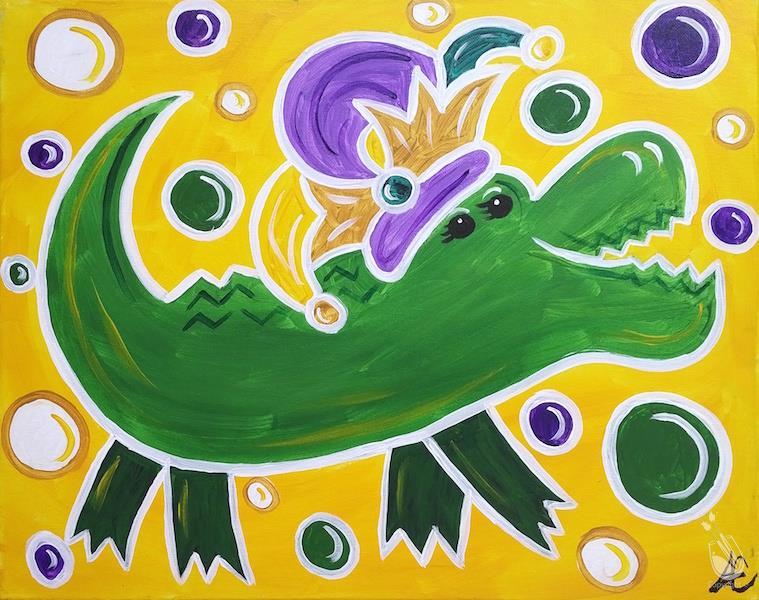 Mardi Gras Gator Girl