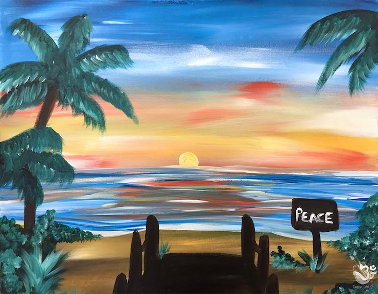 How to Paint Relax at the Beach at Sunset-Twofer Tuesday!18+