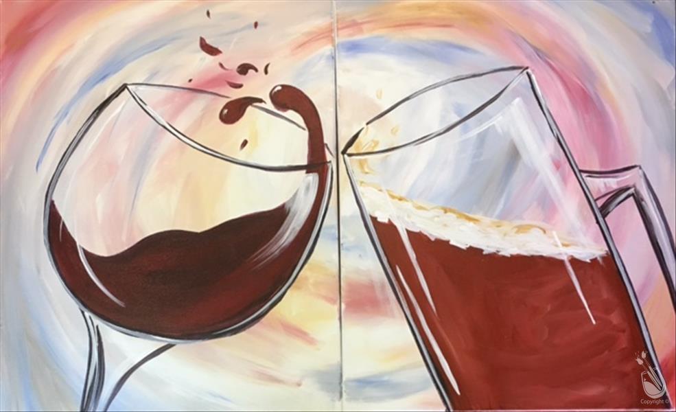 How to Paint THIRSTY THURSDAY: Clink! Painting for 2!