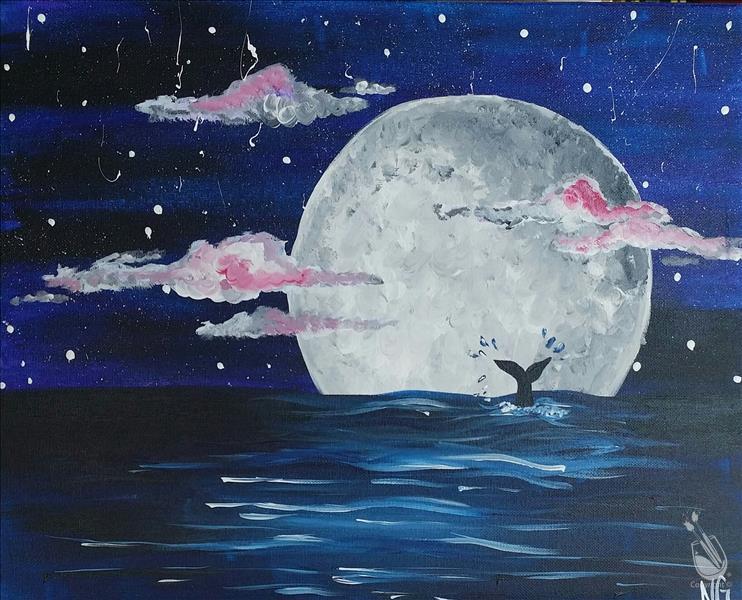Whale in the Moonlight (21+) Painting & Candle