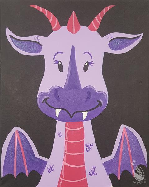 AGES 7+ Summer Class Dragon - 12"x12" Canvas