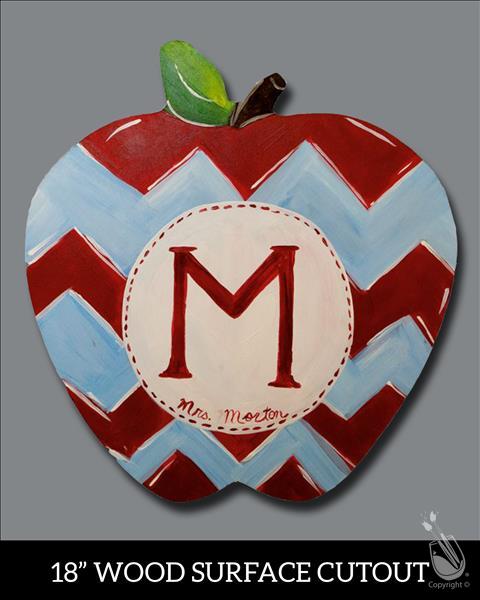 Chevron Apple Monogram Cutout