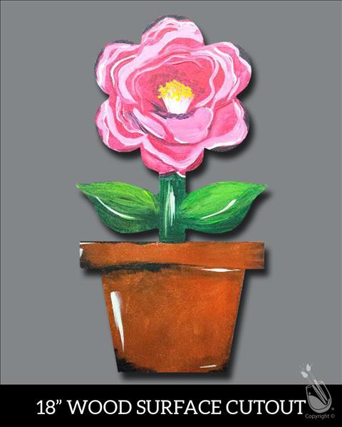 Camellia in a Pot Cutout